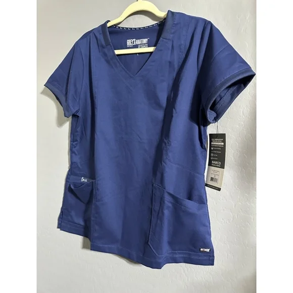 Grey's Anatomy Tops Greys Anatomy Womens Blue Scrub Top Poshmark
